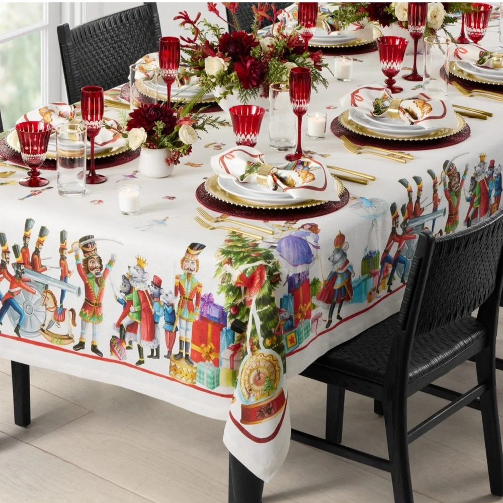 Williams Sonoma Nutcracker Tablecloth 70” x 108” NEW